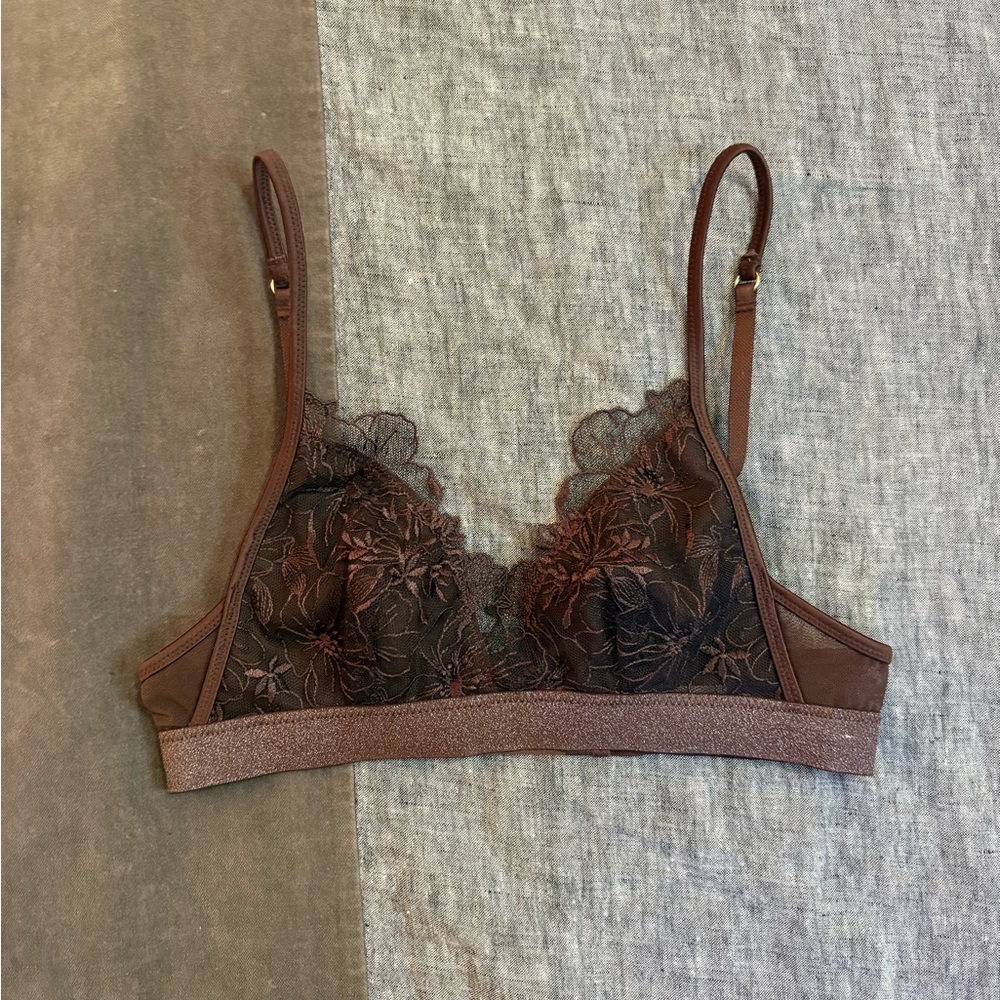 Aerie Lace Bralette - Brown